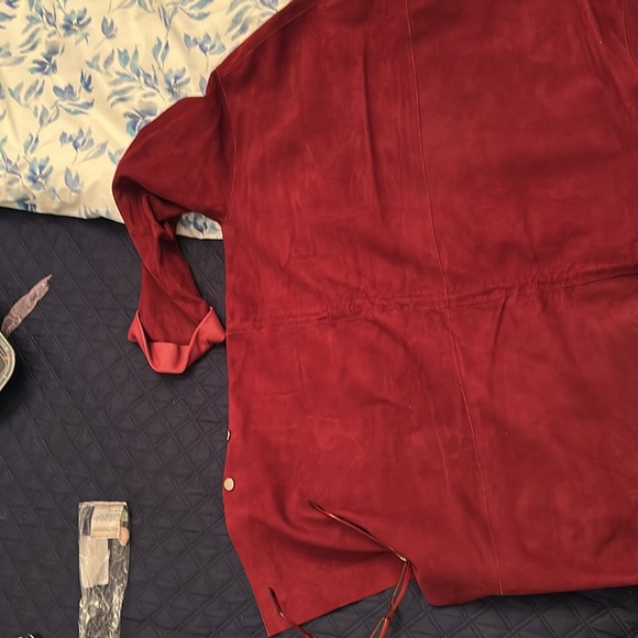 Lafayette 148 maroon suede jacket - Picture 2 of 2